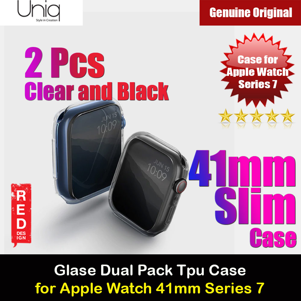 Picture of Uniq Glase TPU Slim cover case for Apple Watch 41mm Series 7 Case (Dual Color Pack ) Apple Watch 41mm- Apple Watch 41mm Cases, Apple Watch 41mm Covers, iPad Cases and a wide selection of Apple Watch 41mm Accessories in Malaysia, Sabah, Sarawak and Singapore 