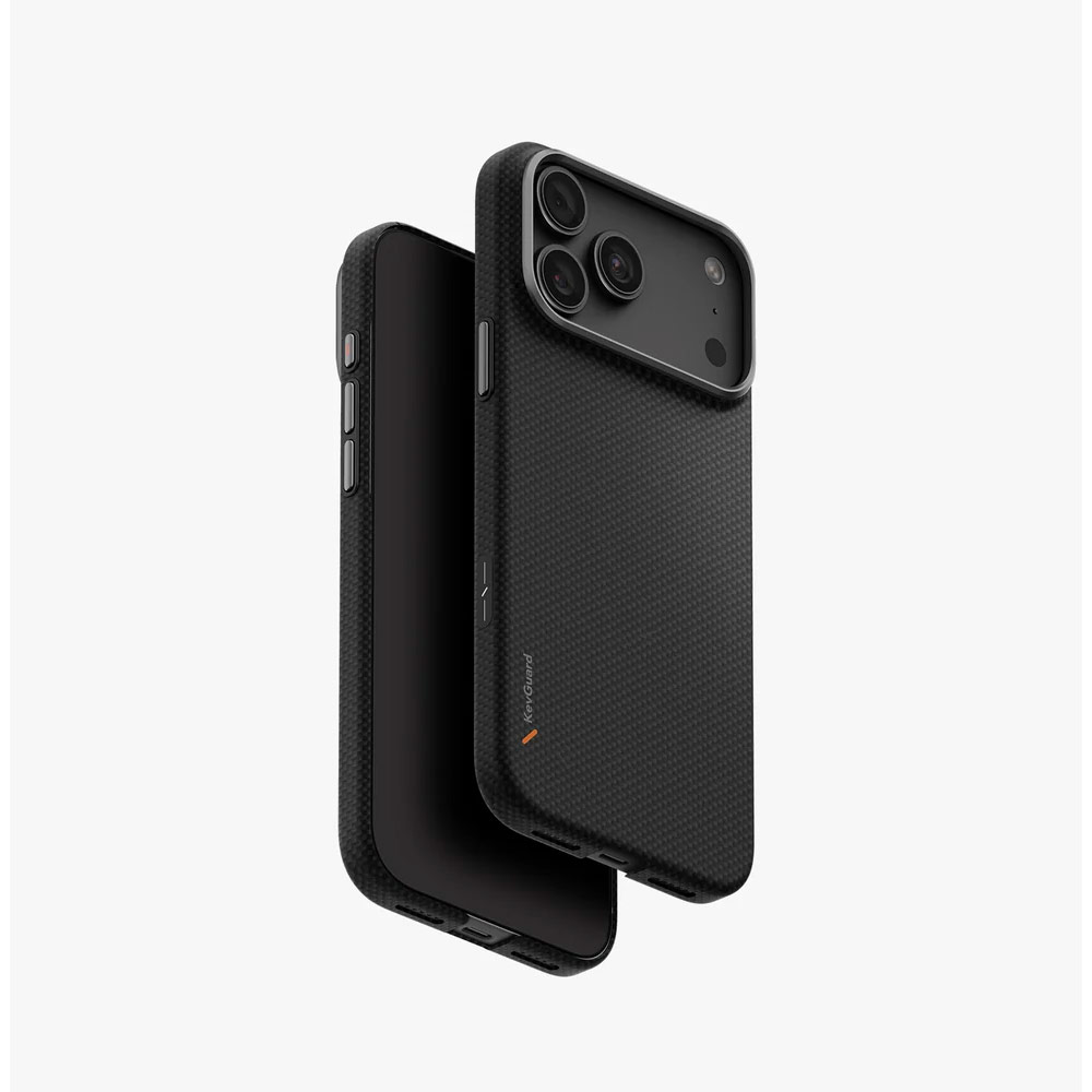 Picture of Apple iPhone 18 Pro Max Case | Uniq Keva Edge Slimline 100% Aramid Magnetic Case with Camera Control Button for iPhone 18 Pro Max - Carbon Black