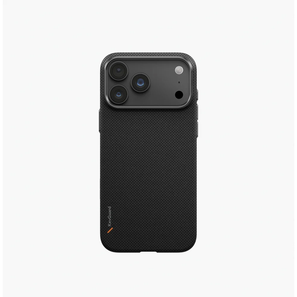 Picture of Apple iPhone 18 Pro Max Case | Uniq Keva Edge Slimline 100% Aramid Magnetic Case with Camera Control Button for iPhone 18 Pro Max - Carbon Black