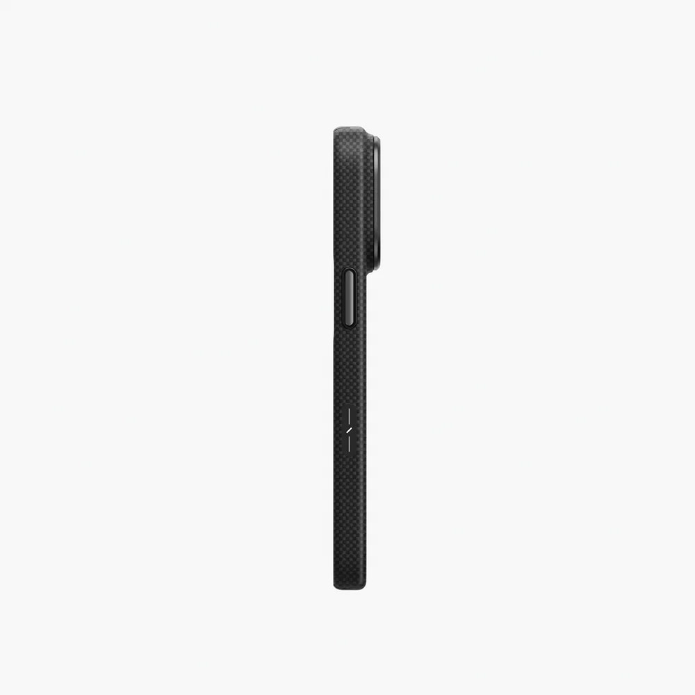 Picture of Apple iPhone 18 Pro Max Case | Uniq Keva Edge Slimline 100% Aramid Magnetic Case with Camera Control Button for iPhone 18 Pro Max - Carbon Black