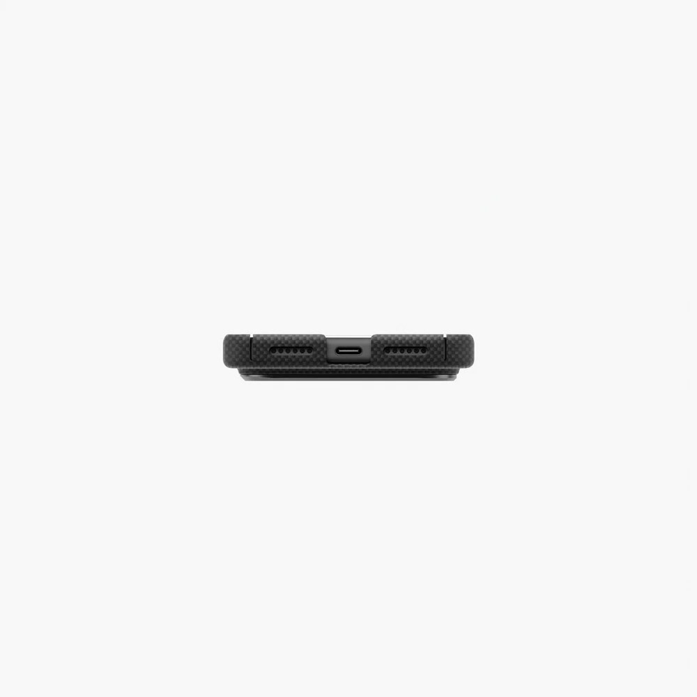 Picture of Apple iPhone 18 Pro Max Case | Uniq Keva Edge Slimline 100% Aramid Magnetic Case with Camera Control Button for iPhone 18 Pro Max - Carbon Black
