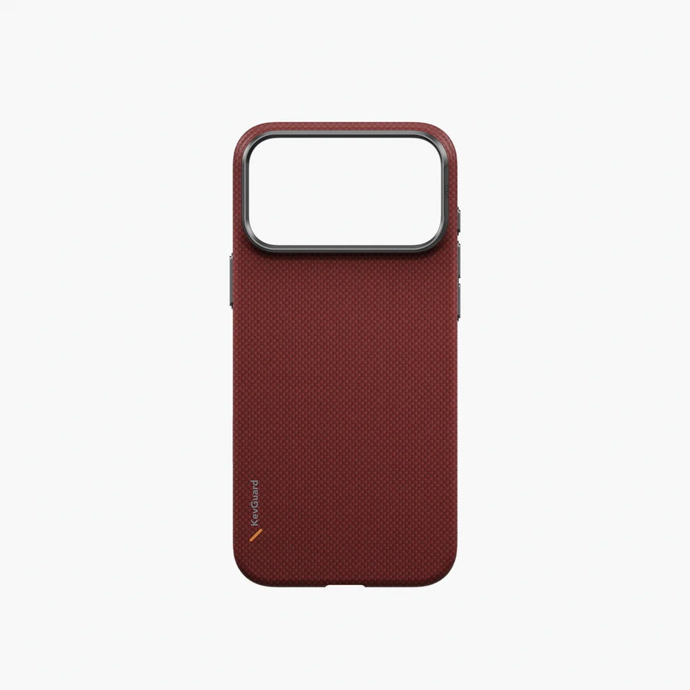 Picture of Apple iPhone 18 Pro Max Case | Uniq Keva Edge Slimline 100% Aramid Magnetic Case with Camera Control Button for iPhone 18 Pro Max - Ember Red