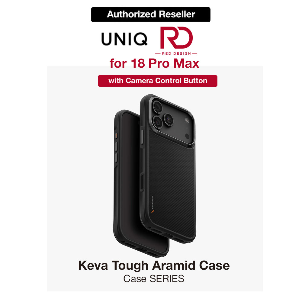 Picture of Uniq Keva Tough Aramid MagClick Protection Case with Camera Control Button for iPhone 18 Pro Max - Carbon Black Apple iPhone 18 Pro Max- Apple iPhone 18 Pro Max Cases, Apple iPhone 18 Pro Max Covers, iPad Cases and a wide selection of Apple iPhone 18 Pro Max Accessories in Malaysia, Sabah, Sarawak and Singapore 