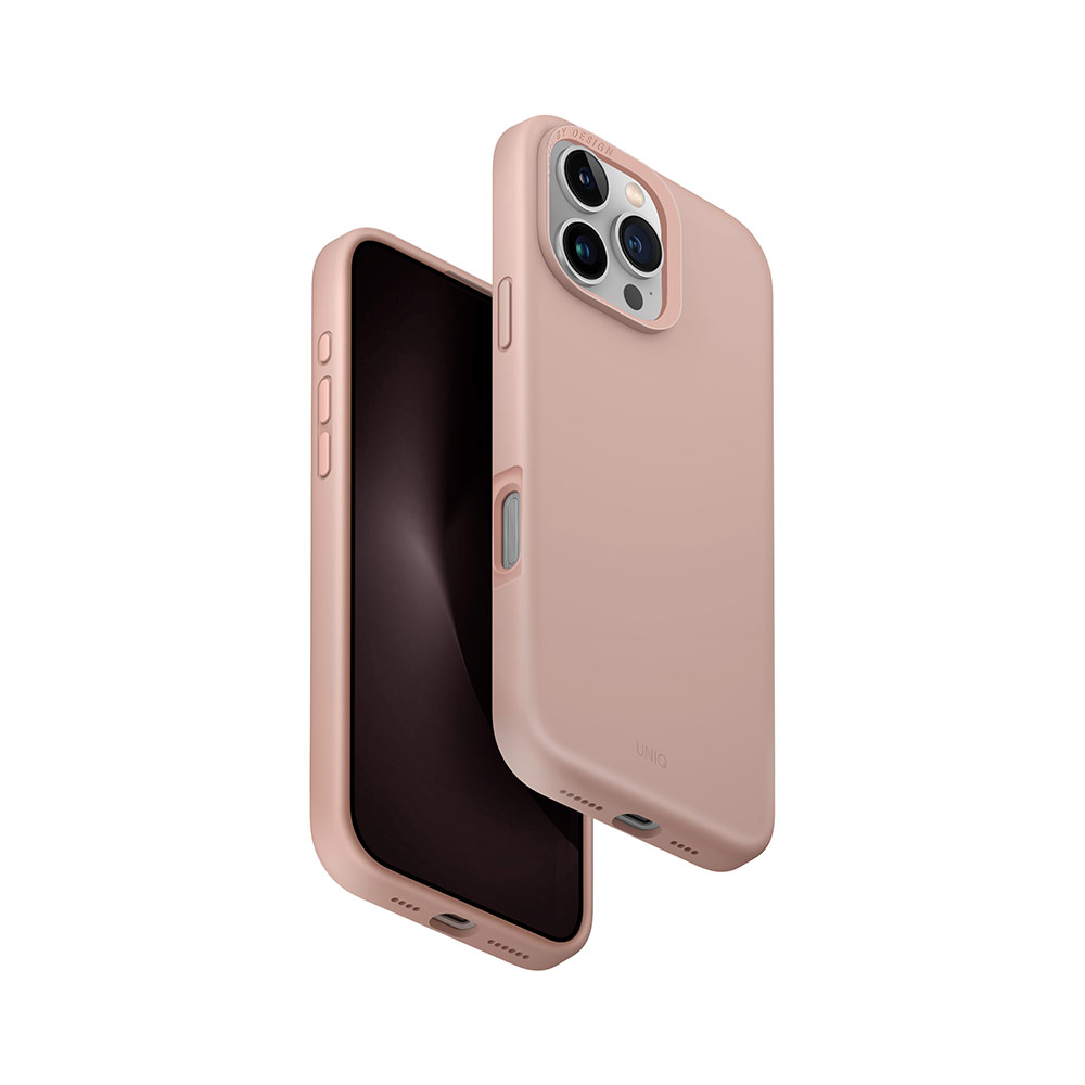 Picture of Apple iPhone 16 Pro Max 6.9 Case | Uniq Lino Hue Soft Feel Magnetic Mgsafe Drop Protection Case for iPhone 16 Pro Max 6.9 (Pink)