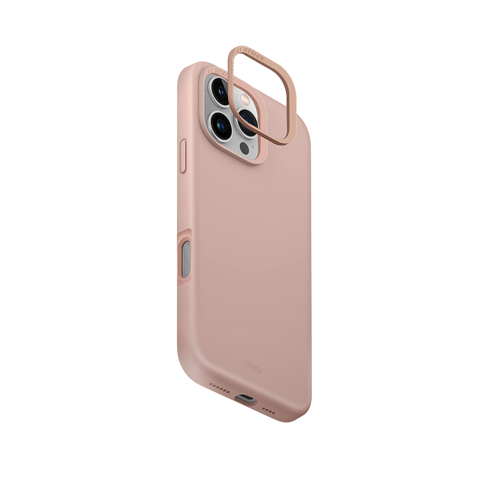 Picture of Apple iPhone 16 Pro Max 6.9 Case | Uniq Lino Hue Soft Feel Magnetic Mgsafe Drop Protection Case for iPhone 16 Pro Max 6.9 (Pink)