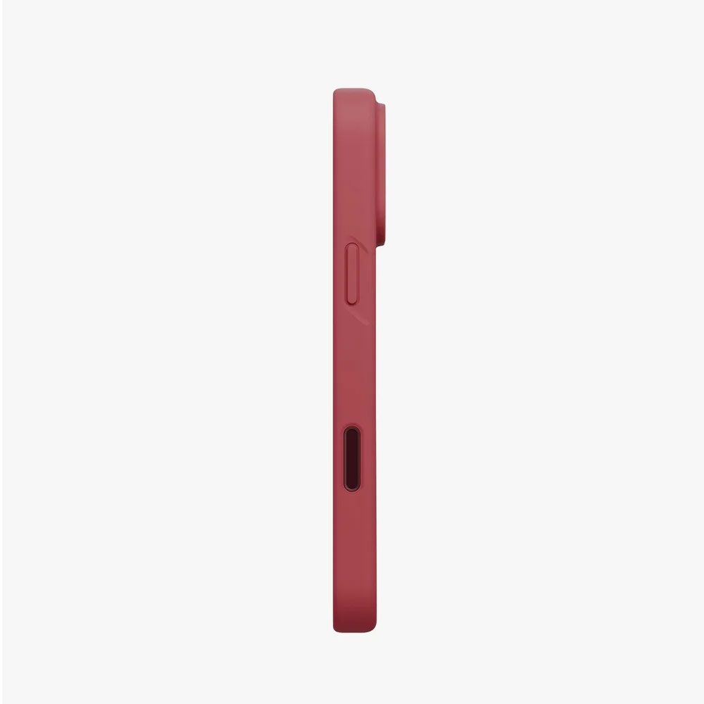Picture of Apple iPhone 18 Pro Max Case | Uniq Lino Hybrid Silicone Lightweight Magnetic Protection Case with Camera Control Button for iPhone 18 Pro Max - Cranberry Red