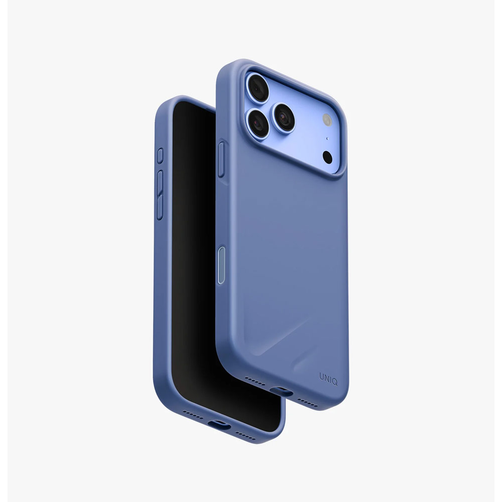 Picture of Apple iPhone 18 Pro Max Case | Uniq Lino Hybrid Silicone Lightweight Magnetic Protection Case with Camera Control Button for iPhone 18 Pro Max  - Pebble Blue