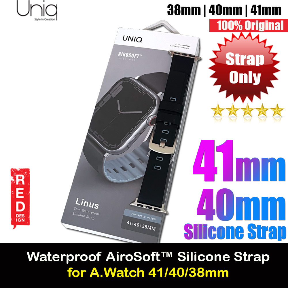 Picture of Uniq Linus Waterproof AiroSoft TM Breathable Silicone Strap Apple Watch 41mm 40mm 38mm Series 1 2 3 4 5 6 7 SE 8 (Midnight Black) Apple Watch 38mm- Apple Watch 38mm Cases, Apple Watch 38mm Covers, iPad Cases and a wide selection of Apple Watch 38mm Accessories in Malaysia, Sabah, Sarawak and Singapore 