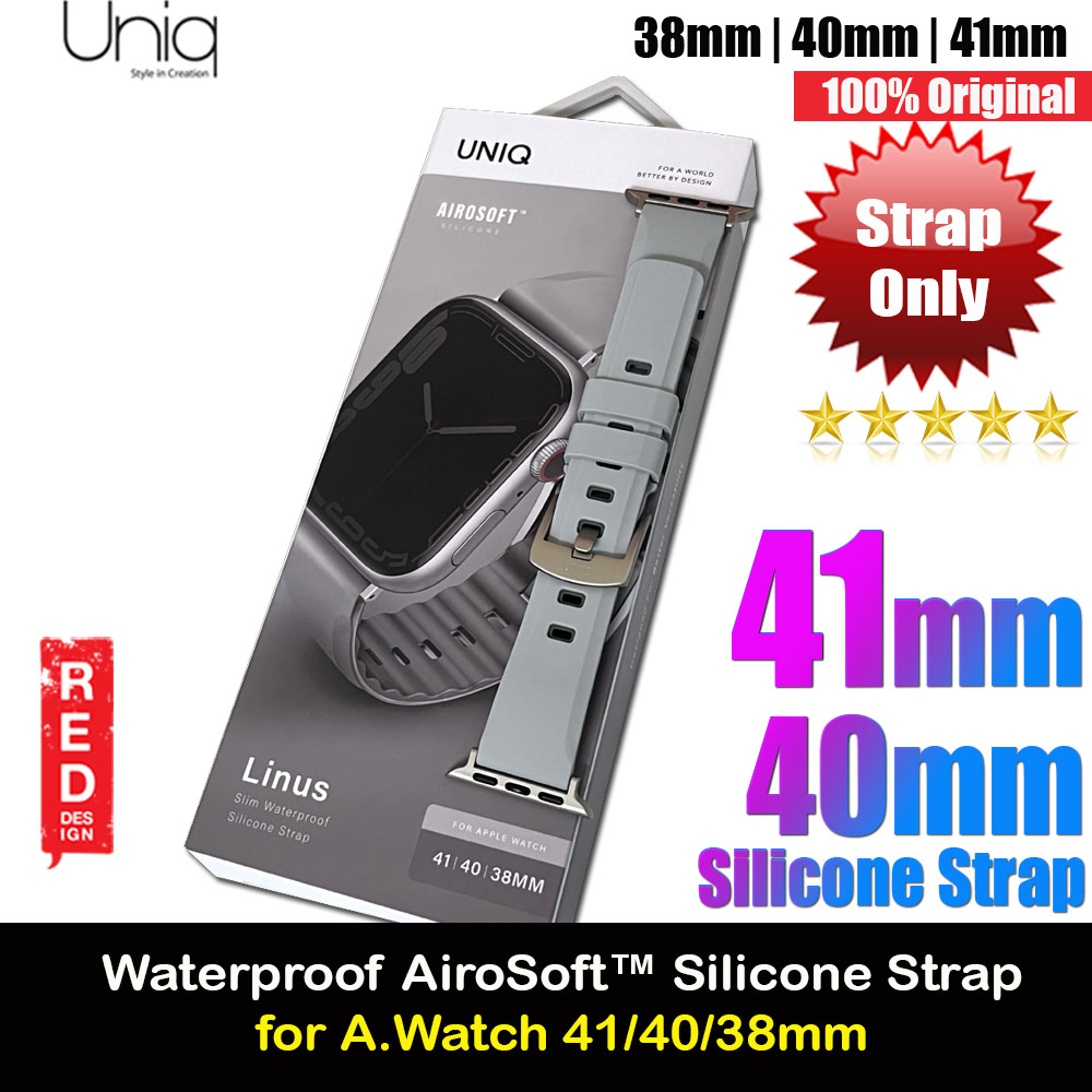 Picture of Uniq Linus Waterproof AiroSoft TM Breathable Silicone Strap Apple Watch 41mm 40mm 38mm Series 1 2 3 4 5 6 7 SE 8 (Chalk Grey) Apple Watch 38mm- Apple Watch 38mm Cases, Apple Watch 38mm Covers, iPad Cases and a wide selection of Apple Watch 38mm Accessories in Malaysia, Sabah, Sarawak and Singapore 