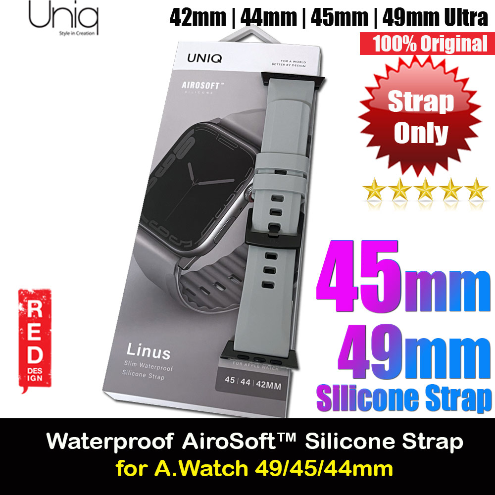 Picture of Uniq Linus Waterproof AiroSoft TM Breathable Silicone Strap Apple Watch 49 Ultra 45mm 44mm 42mm Series 1 2 3 4 5 6 7 SE 8 (Chalk Grey) Apple Watch 42mm- Apple Watch 42mm Cases, Apple Watch 42mm Covers, iPad Cases and a wide selection of Apple Watch 42mm Accessories in Malaysia, Sabah, Sarawak and Singapore 