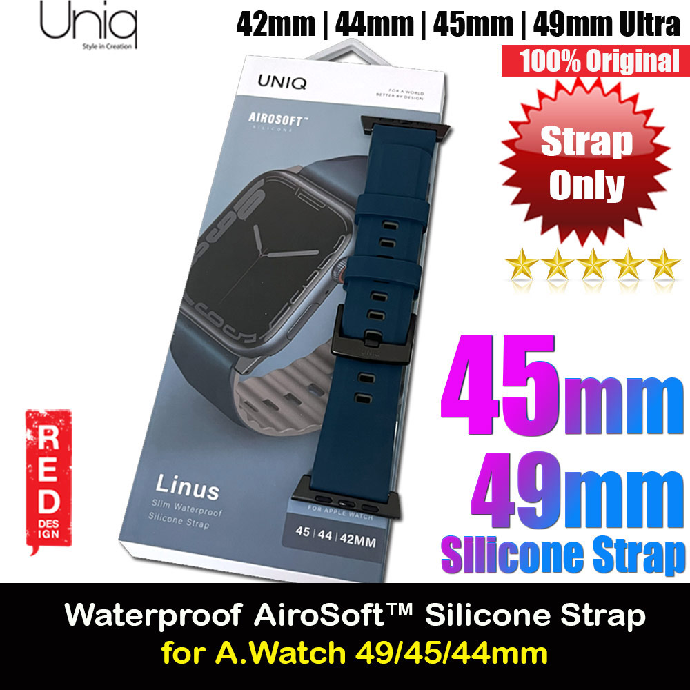 Picture of Uniq Linus Waterproof AiroSoft TM Breathable Silicone Strap Apple Watch 49 Ultra 45mm 44mm 42mm Series 1 2 3 4 5 6 7 SE 8 (Nautical Blue) Apple Watch 42mm- Apple Watch 42mm Cases, Apple Watch 42mm Covers, iPad Cases and a wide selection of Apple Watch 42mm Accessories in Malaysia, Sabah, Sarawak and Singapore 