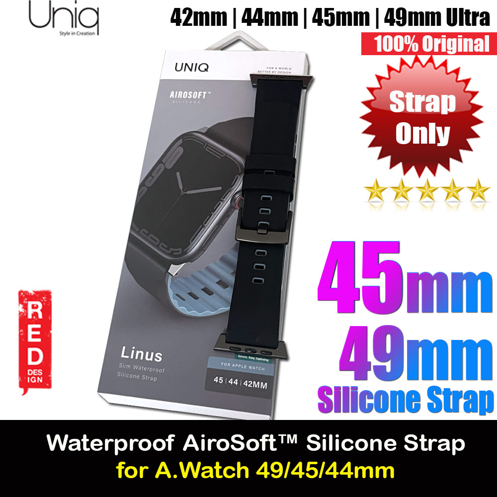 Picture of Uniq Linus Waterproof AiroSoft TM Breathable Silicone Strap Apple Watch 49 Ultra 45mm 44mm 42mm Series 1 2 3 4 5 6 7 SE 8 (Midnight Black) Apple Watch 42mm- Apple Watch 42mm Cases, Apple Watch 42mm Covers, iPad Cases and a wide selection of Apple Watch 42mm Accessories in Malaysia, Sabah, Sarawak and Singapore 