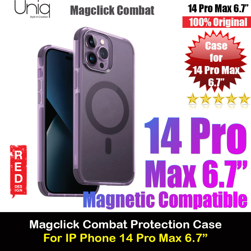 Picture of Uniq Magclick Combat Hybrid Ultra Tough Drop Protection Magnetic Charge Compatible Case for iPhone 14 Pro Max 6.7 (Purple) Apple iPhone 14 Pro Max 6.7- Apple iPhone 14 Pro Max 6.7 Cases, Apple iPhone 14 Pro Max 6.7 Covers, iPad Cases and a wide selection of Apple iPhone 14 Pro Max 6.7 Accessories in Malaysia, Sabah, Sarawak and Singapore 