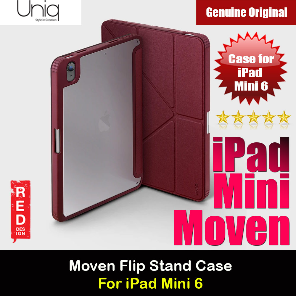 Picture of Uniq Moven Flip Cover Stand Case for Apple iPad Mini 6 (Maroon) Apple iPad Mini 6- Apple iPad Mini 6 Cases, Apple iPad Mini 6 Covers, iPad Cases and a wide selection of Apple iPad Mini 6 Accessories in Malaysia, Sabah, Sarawak and Singapore 