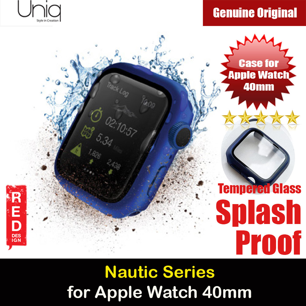 Picture of Uniq Nautic Series Case with IP68 Splash Proof Dust Proof High Sensitivity Touch 9H Tempered Glass for Apple Watch 40mm (Blue) Apple Watch 40mm- Apple Watch 40mm Cases, Apple Watch 40mm Covers, iPad Cases and a wide selection of Apple Watch 40mm Accessories in Malaysia, Sabah, Sarawak and Singapore 