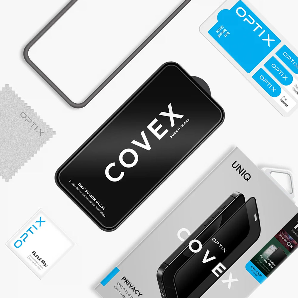 Picture of Apple iPhone 18 Pro Max Screen Protector | Uniq Optix Covex Privacy Tempered Glass Screen Protector for iPhone 18 Pro Max  - 2 Way Privacy