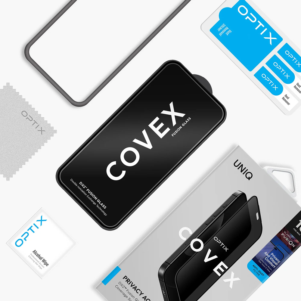 Picture of Apple iPhone 18 Pro Max Screen Protector | Uniq Optix Covex Privacy Anti-Glare Tempered Glass Screen Protector for iPhone 18 Pro Max  - 2 Way Privacy Anti-Glare