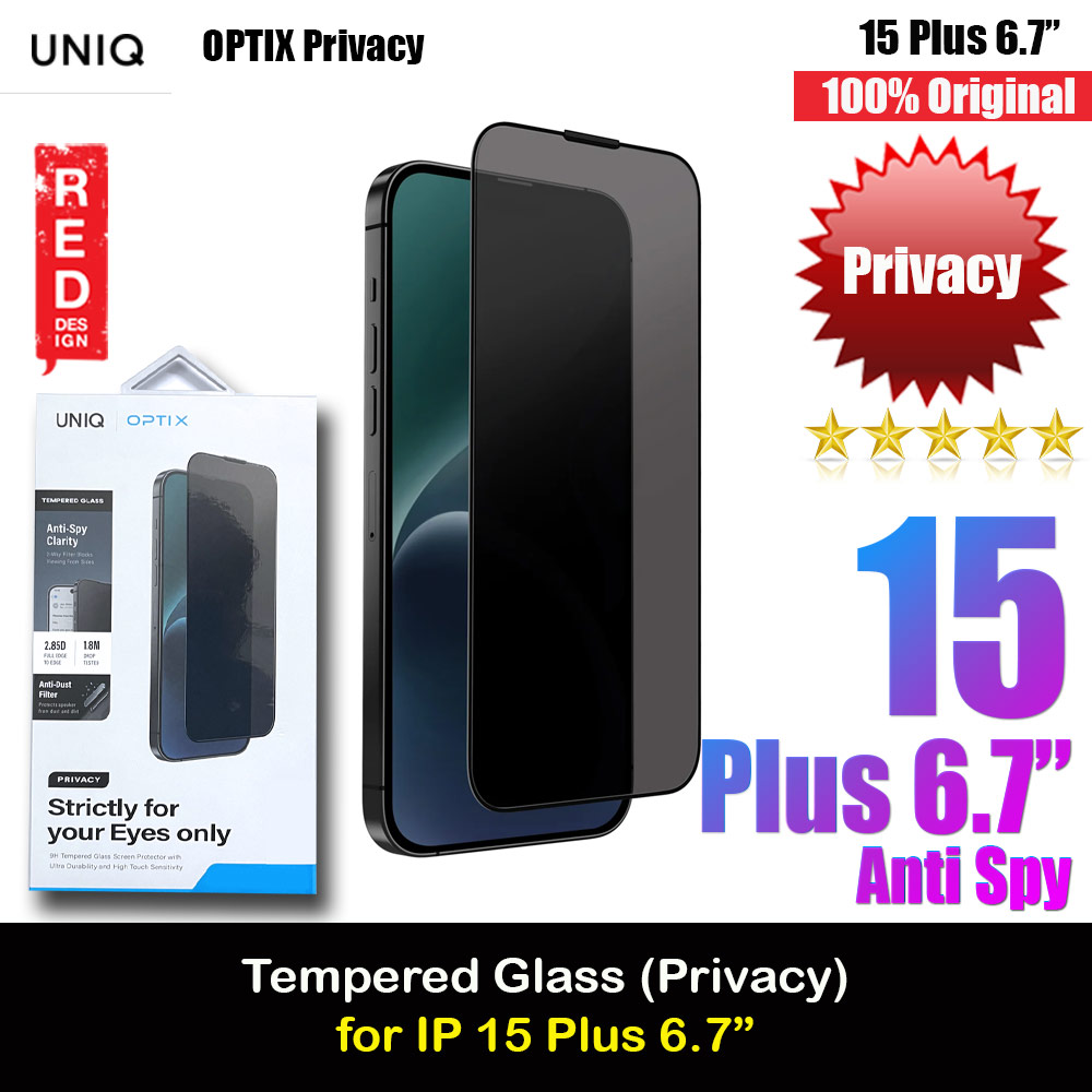 Picture of Uniq Optix Privacy Anti View Anti Peep 2.85D Tempered Glass Screen Protector with Installation Helper Kit for iPhone 15 Plus 6.7 (Privacy) Apple iPhone 15 Plus 6.7- Apple iPhone 15 Plus 6.7 Cases, Apple iPhone 15 Plus 6.7 Covers, iPad Cases and a wide selection of Apple iPhone 15 Plus 6.7 Accessories in Malaysia, Sabah, Sarawak and Singapore 
