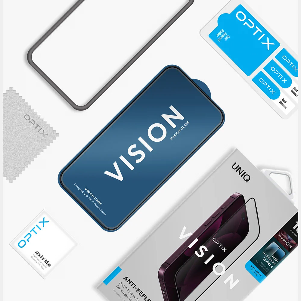 Picture of Apple iPhone 18 Pro Max Screen Protector | Uniq Optix Vision Anti-Reflective Tempered Glass Screen Protector for iPhone 18 Pro Max - Anti-Reflective Clear