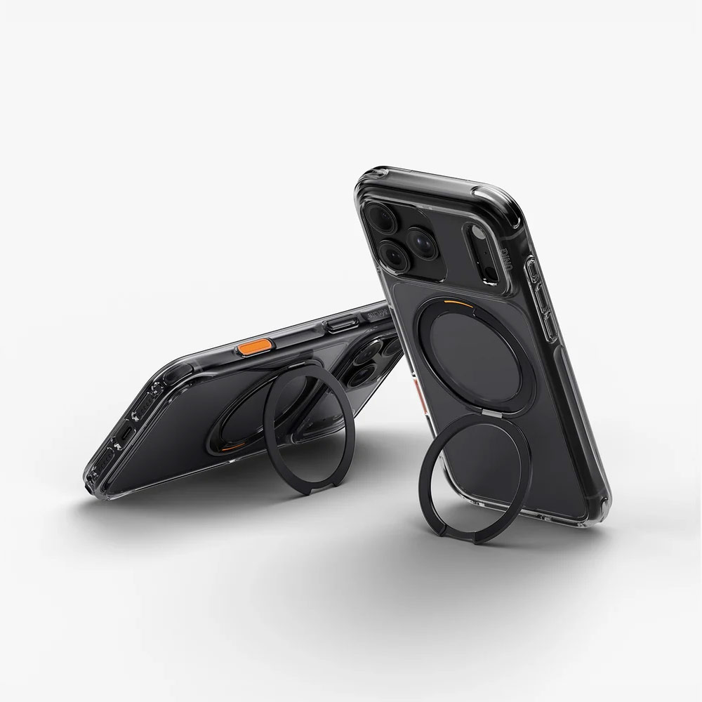 Picture of Apple iPhone 18 Pro Max Case | Uniq Swivix 360 Rotating Kickstand Magnetic Drop Protection Case with Camera Control Button for iPhone 18 Pro Max  - Carbon Black