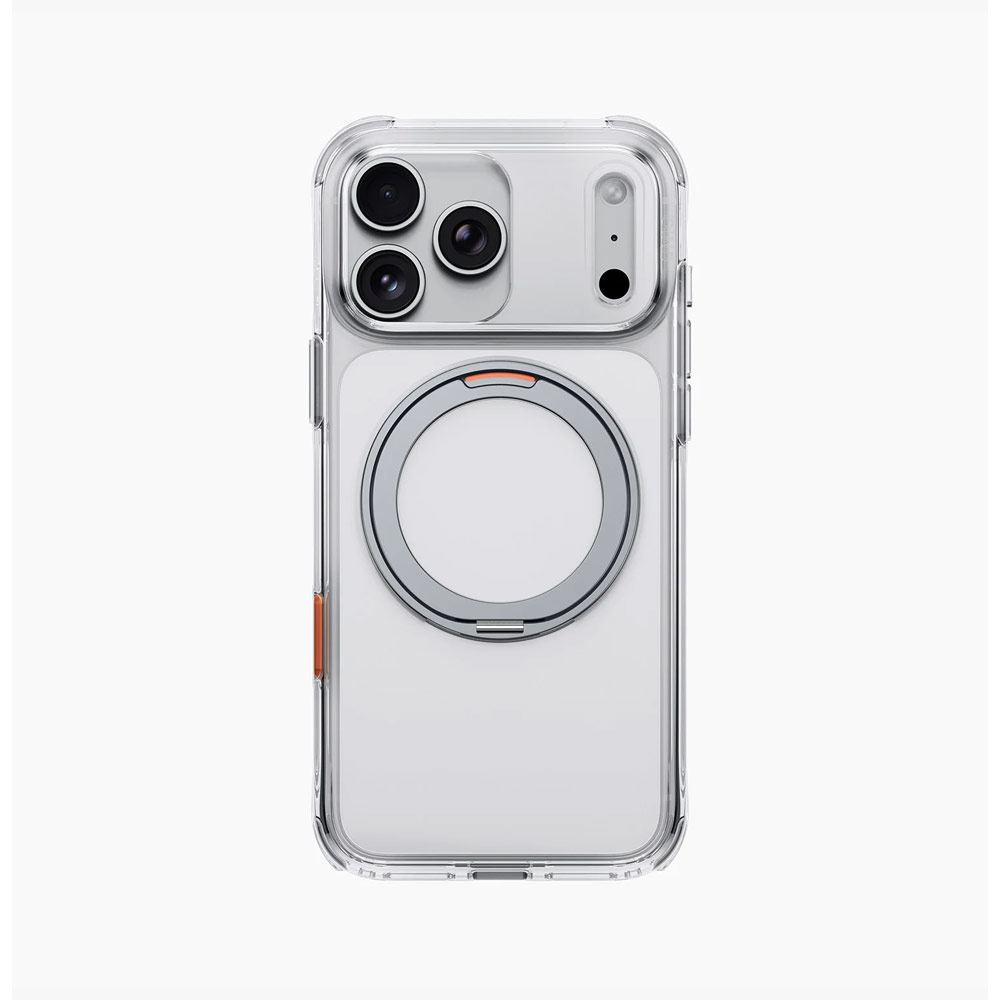 Picture of Apple iPhone 18 Pro Max Case | Uniq Swivix 360 Rotating Kickstand Magnetic Drop Protection Case with Camera Control Button for iPhone 18 Pro Max  - Lucent Clear