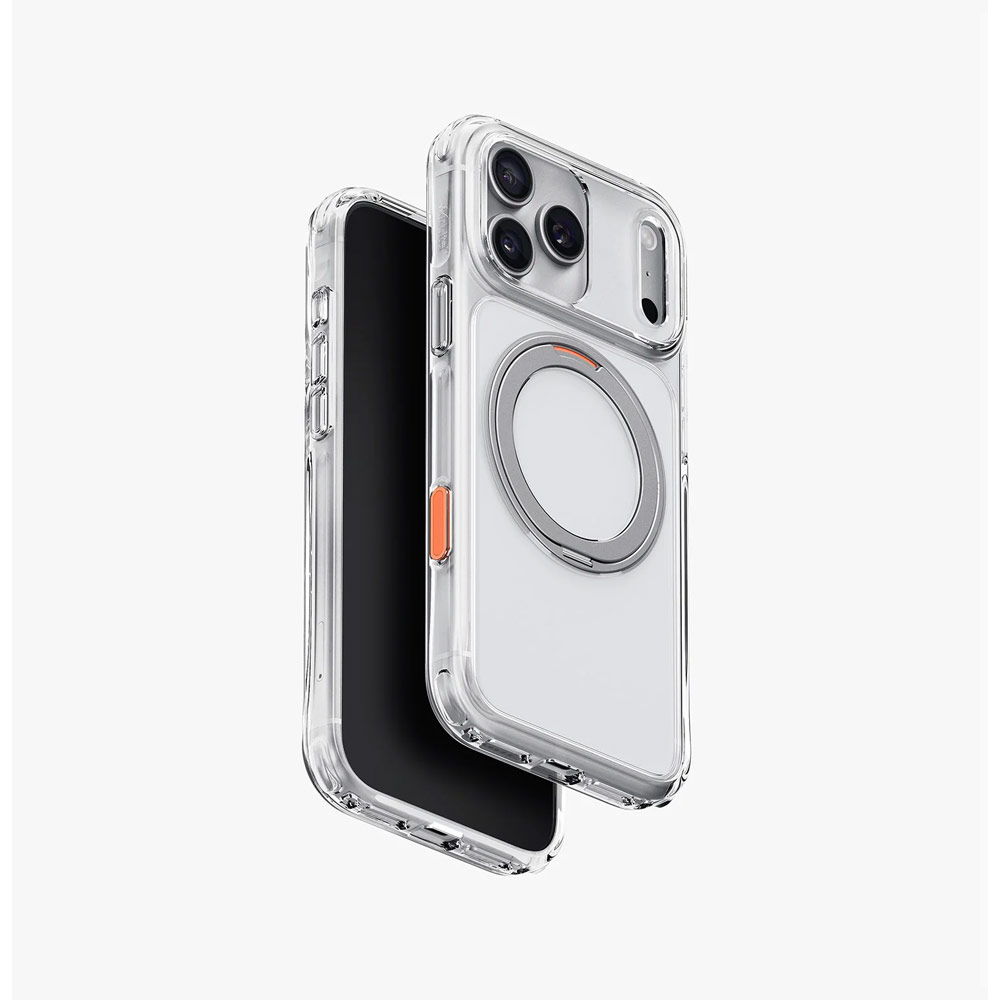 Picture of Apple iPhone 18 Pro Max Case | Uniq Swivix 360 Rotating Kickstand Magnetic Drop Protection Case with Camera Control Button for iPhone 18 Pro Max  - Lucent Clear
