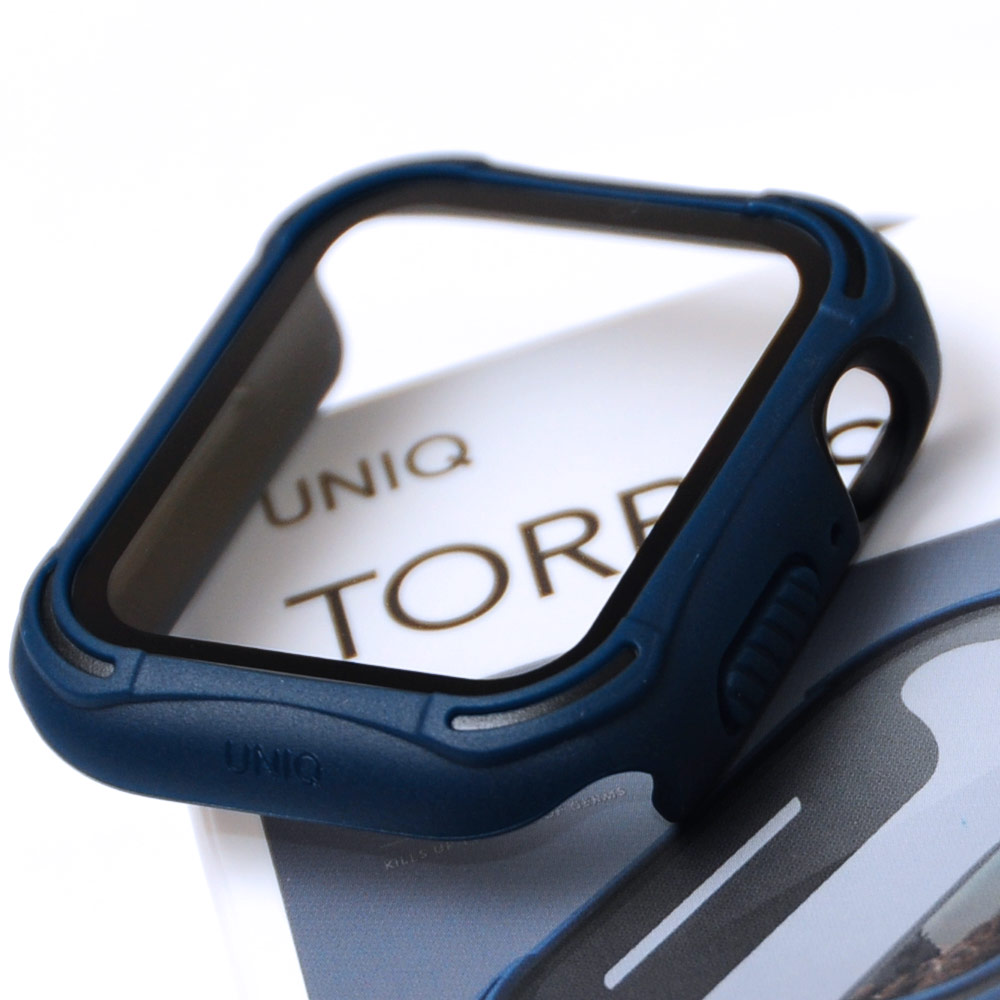Picture of Apple Watch 40mm Case | Uniq Torres Ultra Tough Hybrid Series Case with High Sensitivity Touch 9H Tempered Glass for Apple Watch 40mm (Blue)