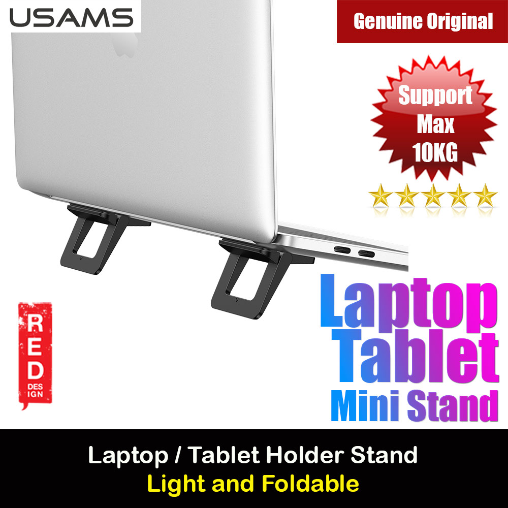 Picture of USAMS Laptop Tablet Mini Stand Foldable Stand Holder for Apple MacBook Pro Laptops Notebook (Black) Red Design- Red Design Cases, Red Design Covers, iPad Cases and a wide selection of Red Design Accessories in Malaysia, Sabah, Sarawak and Singapore 
