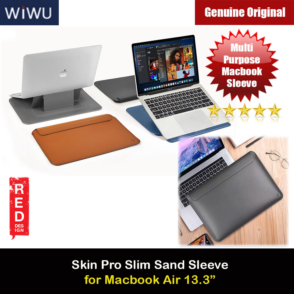 Picture of WIWU Skin Pro Slim Stand PU Leather 2 in 1 Sleeve for Macbook Air 13 M1 2020 2021 Macbook Pro 13 2020 2021 13 inches Laptop (Grey) Apple Macbook Air 13\"- Apple Macbook Air 13\" Cases, Apple Macbook Air 13\" Covers, iPad Cases and a wide selection of Apple Macbook Air 13\" Accessories in Malaysia, Sabah, Sarawak and Singapore 