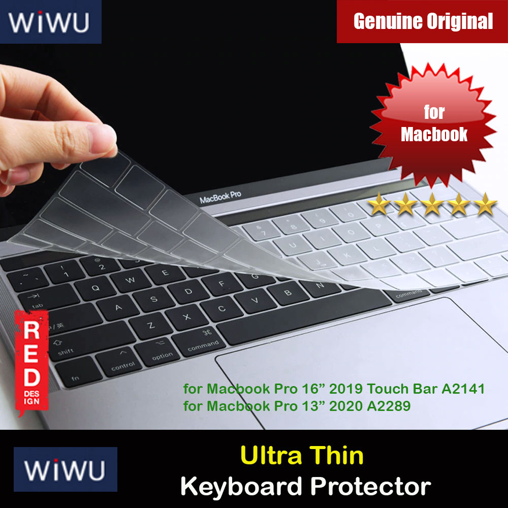 Picture of WIWU High Transparency Ultra Thin Keyboard Cover Protector for Macbook Pro 13" 2020 A2289 A2251 M1 A2338 Macbook Pro 16" Touch Bar 2019 A2141 Red Design- Red Design Cases, Red Design Covers, iPad Cases and a wide selection of Red Design Accessories in Malaysia, Sabah, Sarawak and Singapore 