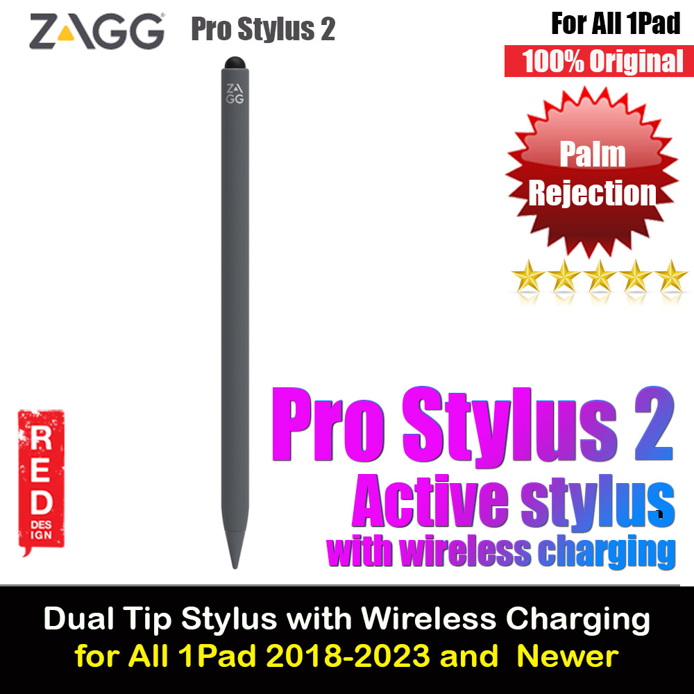 Picture of Zagg Pro Stylus 2 Active Dual Tips Stylus with wireless charging compatible for iPad Pro 11 Pro 12.9 (Gray) Apple iPad 10.2 9th gen 2021- Apple iPad 10.2 9th gen 2021 Cases, Apple iPad 10.2 9th gen 2021 Covers, iPad Cases and a wide selection of Apple iPad 10.2 9th gen 2021 Accessories in Malaysia, Sabah, Sarawak and Singapore 