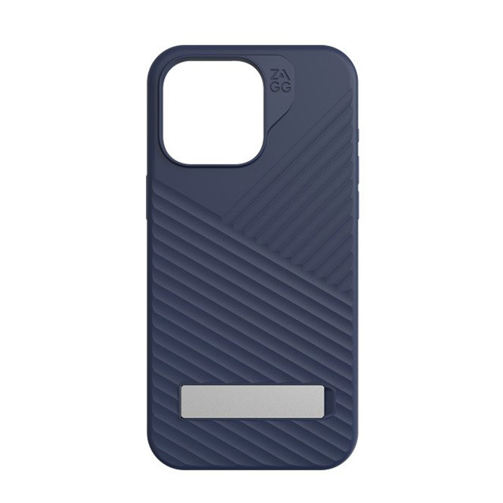 Picture of Apple iPhone 15 Pro 6.1 Case | Zagg Denali Snap Kickstand Magnetic Dual Layer Drop Protection Case for iPhone 15 Pro 6.1 (Blue)