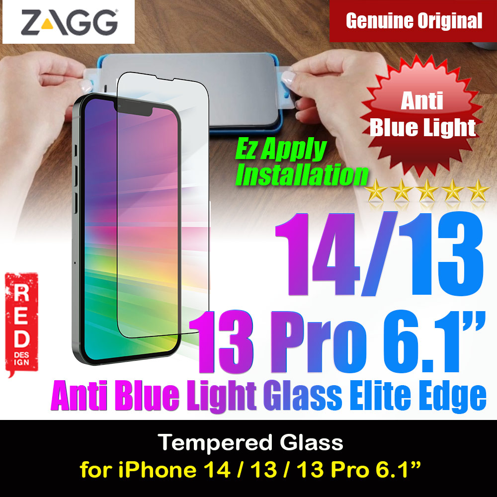 Picture of Zagg Glass Elite Edge Vision Guard Tempered Glass Screen Protector with Easy Installation Tray for iPhone 14 6.1 iPhone 13 6.1 iPhone 13 Pro 6.1 (Anti Blue Light Apple iPhone 14 6.1- Apple iPhone 14 6.1 Cases, Apple iPhone 14 6.1 Covers, iPad Cases and a wide selection of Apple iPhone 14 6.1 Accessories in Malaysia, Sabah, Sarawak and Singapore 