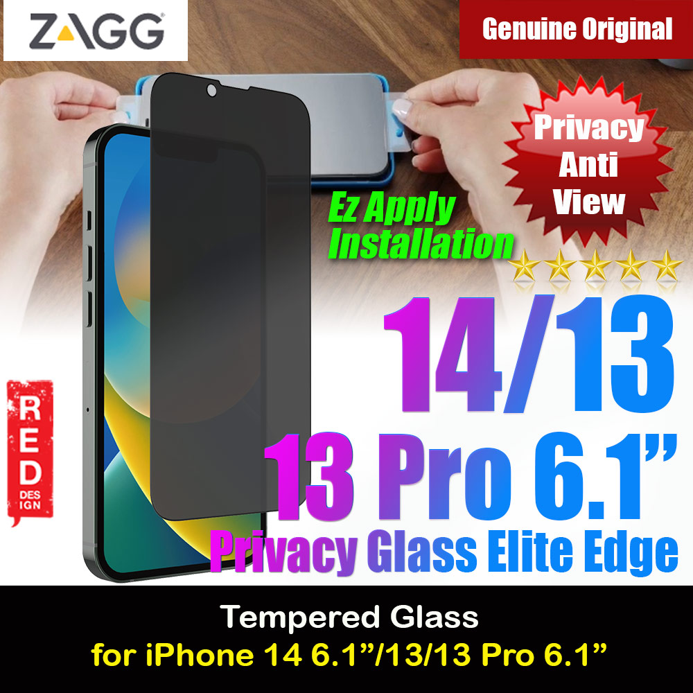 Picture of Zagg Glass Elite Edge Tempered Glass Screen Protector with Easy Installation Tray for iPhone 14 6.1 iPhone 13 6.1iPhone 13 Pro 6.1 (2 Way Privacy Apple iPhone 14 6.1- Apple iPhone 14 6.1 Cases, Apple iPhone 14 6.1 Covers, iPad Cases and a wide selection of Apple iPhone 14 6.1 Accessories in Malaysia, Sabah, Sarawak and Singapore 