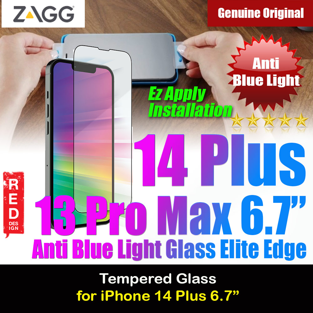 Picture of Zagg Glass Elite Edge Vision Guard Tempered Glass Screen Protector with Easy Installation Tray for iPhone 14 Plus iPhone 13 Pro Max 6.7 (Anti Blue Light Apple iPhone 14 Plus 6.7- Apple iPhone 14 Plus 6.7 Cases, Apple iPhone 14 Plus 6.7 Covers, iPad Cases and a wide selection of Apple iPhone 14 Plus 6.7 Accessories in Malaysia, Sabah, Sarawak and Singapore 