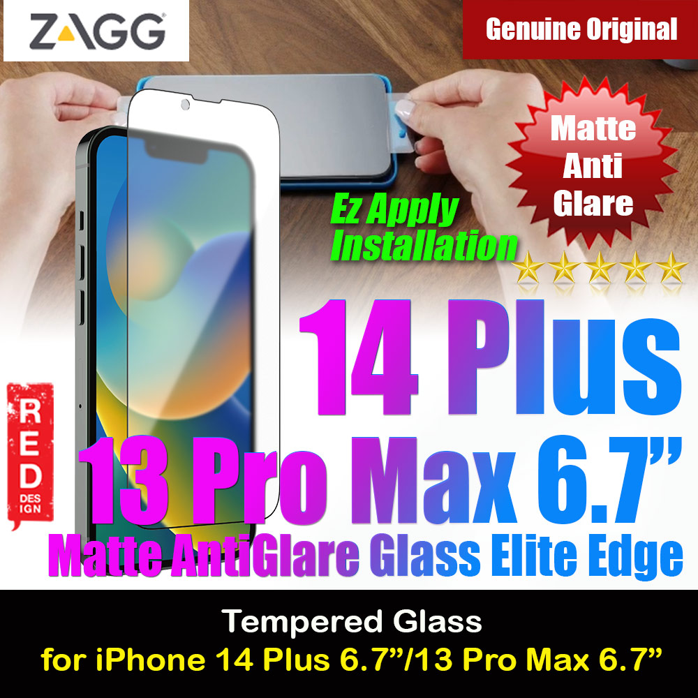 Picture of Zagg Glass Elite Edge Tempered Glass Screen Protector with Easy Installation Tray for iPhone 14 Plus 13 Pro Max 6.7 (Matte Anti-Glare) Apple iPhone 14 Plus 6.7- Apple iPhone 14 Plus 6.7 Cases, Apple iPhone 14 Plus 6.7 Covers, iPad Cases and a wide selection of Apple iPhone 14 Plus 6.7 Accessories in Malaysia, Sabah, Sarawak and Singapore 