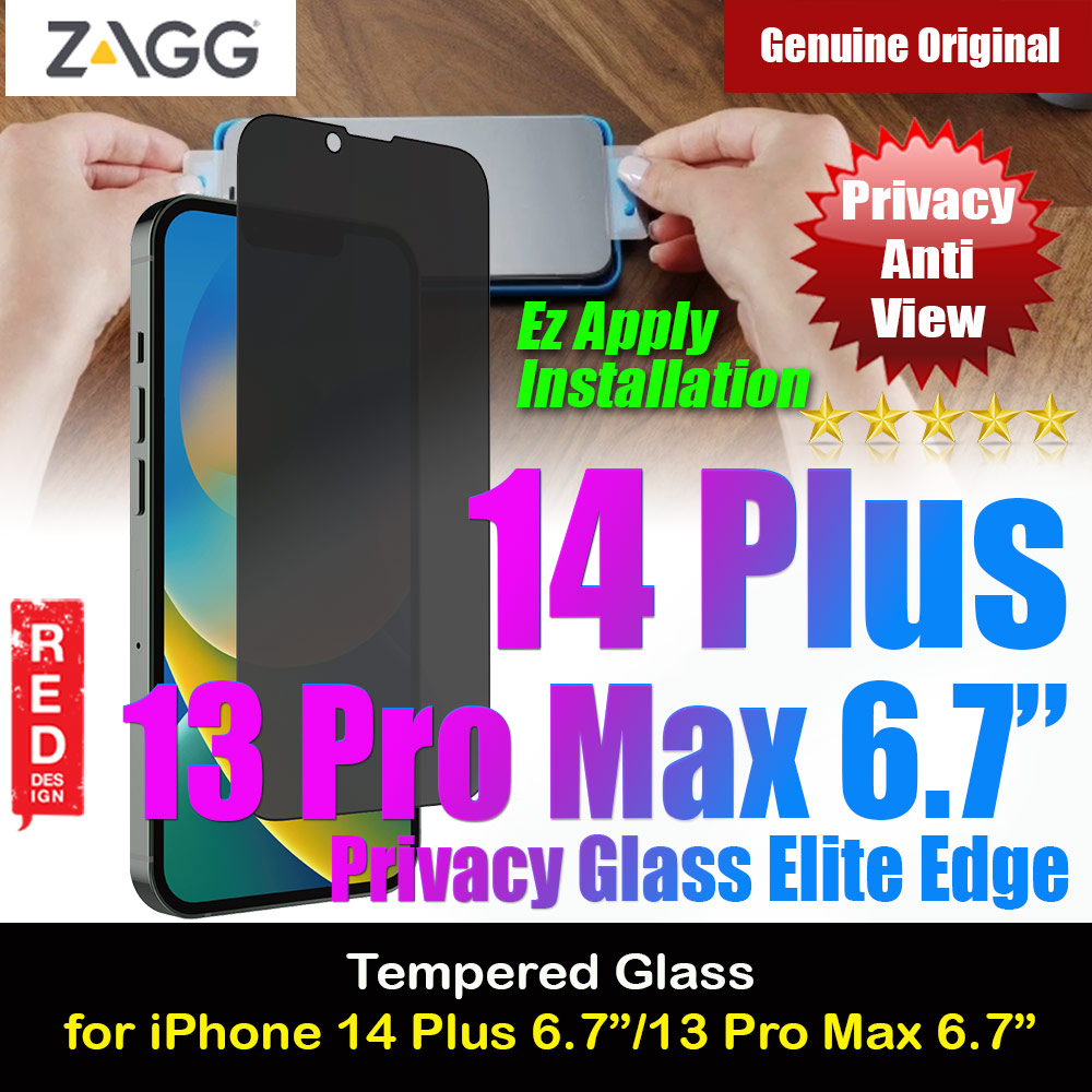 Picture of Zagg Glass Elite Edge Tempered Glass Screen Protector with Easy Installation Tray for iPhone 14 Plus 13 Pro Max 6.7 (2 Way Privacy Apple iPhone 13 Pro Max 6.7- Apple iPhone 13 Pro Max 6.7 Cases, Apple iPhone 13 Pro Max 6.7 Covers, iPad Cases and a wide selection of Apple iPhone 13 Pro Max 6.7 Accessories in Malaysia, Sabah, Sarawak and Singapore 