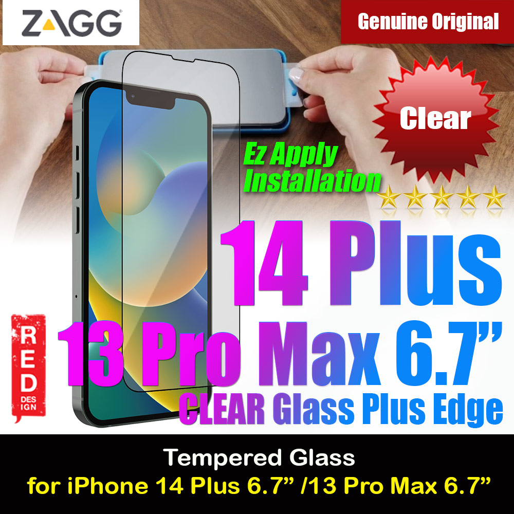 Picture of Zagg Glass Plus Edge Tempered Glass Screen Protector with Easy Installation Tray for iPhone 14 Plus 6.7 (Clear) Apple iPhone 13 Pro Max 6.7- Apple iPhone 13 Pro Max 6.7 Cases, Apple iPhone 13 Pro Max 6.7 Covers, iPad Cases and a wide selection of Apple iPhone 13 Pro Max 6.7 Accessories in Malaysia, Sabah, Sarawak and Singapore 