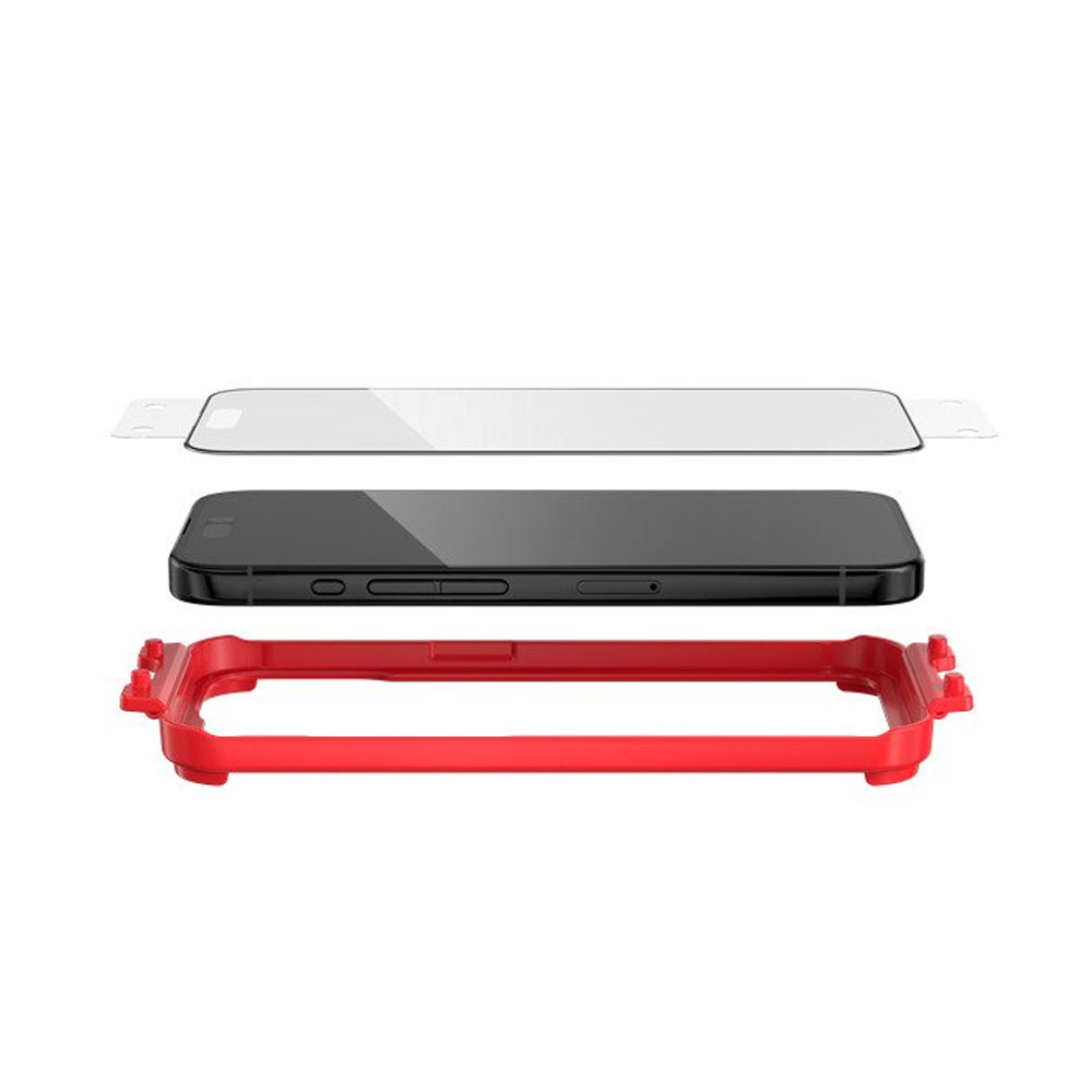 Picture of Apple iPhone 15 6.1 Screen Protector | Zagg Glass Plus Edge Anti Glare Tempered Glass Screen Protector with Easy Installation Tray for iPhone 15 6.1 (Matte)