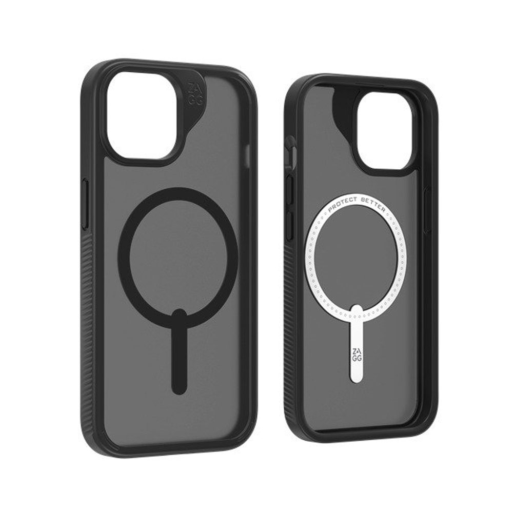 Picture of Apple iPhone 15 6.1 Case | Zagg Hampton Snap Magnetic Anti Slip Grippable Drop Protection Case for iPhone 15 6.1 (Black)