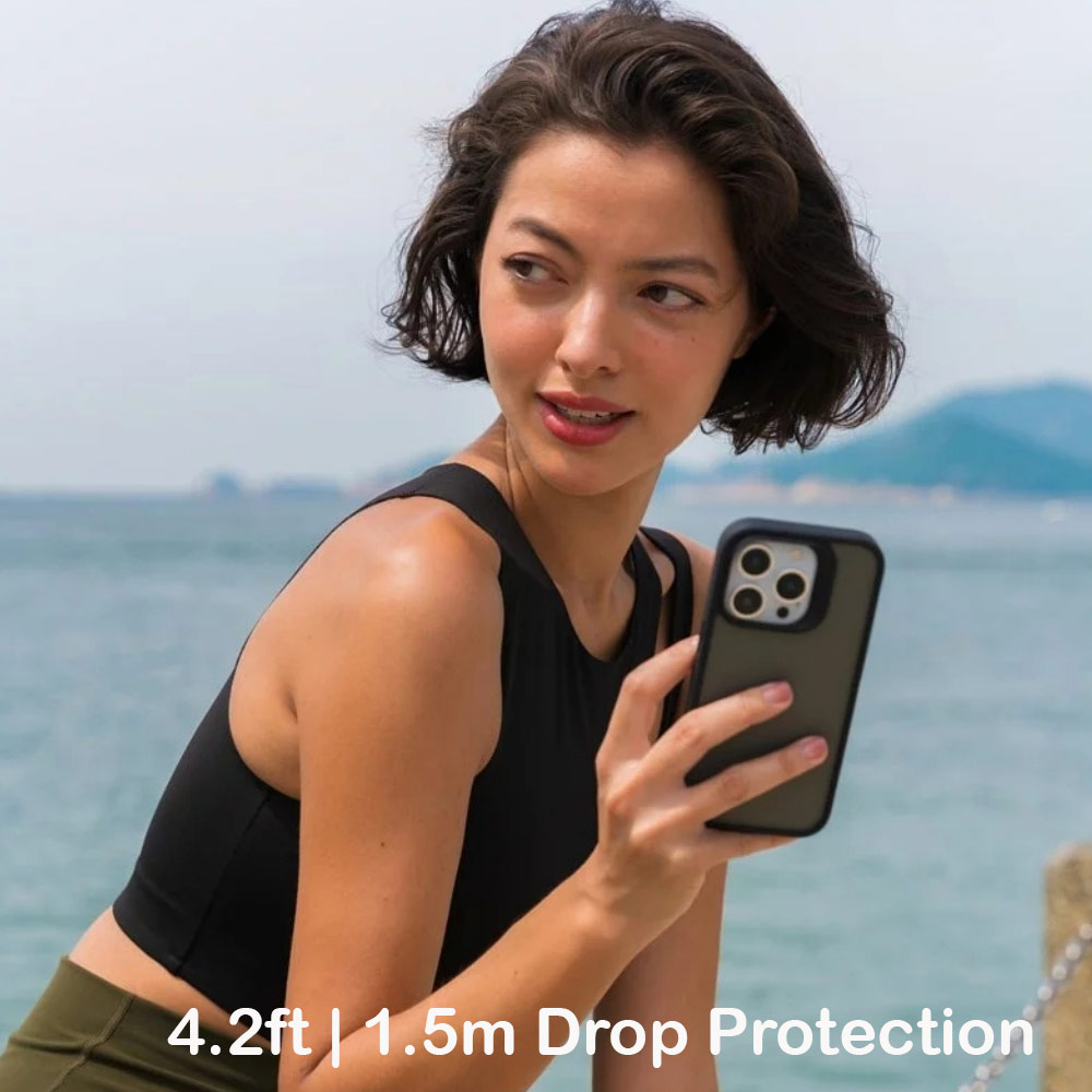 Picture of Apple iPhone 14 Pro Max 6.7 Case | Zagg Hampton Slim Design Improved Grip Drop Protection Anti Finger Print Case for iPhone 14 Pro Max 6.7 (Matte Black Tint)