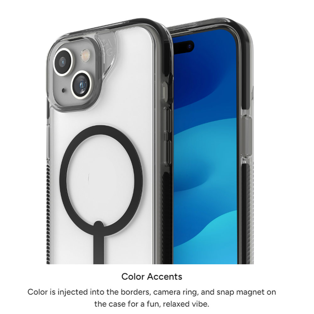 Picture of Apple iPhone 15 6.1 Case | Zagg Santa Cruz Snap Magnetic Slim Lightweight Non Slip Drop Protection Case for iPhone 15 6.1 (Blue)