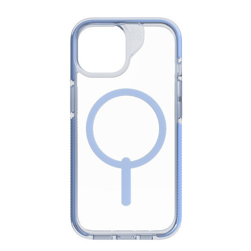 Picture of Apple iPhone 15 6.1 Case | Zagg Santa Cruz Snap Magnetic Slim Lightweight Non Slip Drop Protection Case for iPhone 15 6.1 (Blue)