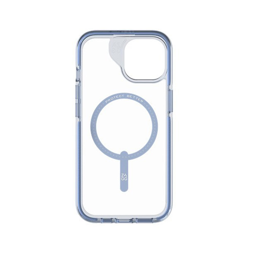 Picture of Apple iPhone 15 6.1 Case | Zagg Santa Cruz Snap Magnetic Slim Lightweight Non Slip Drop Protection Case for iPhone 15 6.1 (Blue)