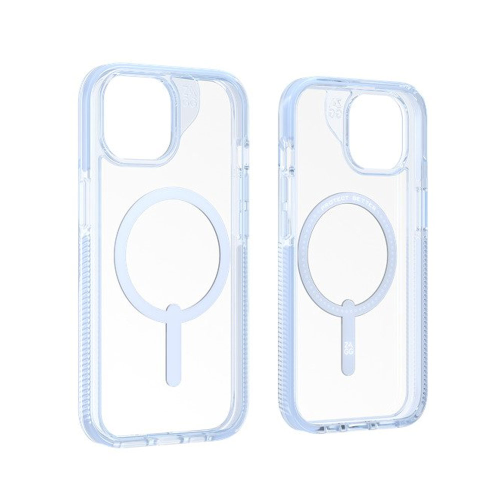 Picture of Apple iPhone 15 6.1 Case | Zagg Santa Cruz Snap Magnetic Slim Lightweight Non Slip Drop Protection Case for iPhone 15 6.1 (Blue)