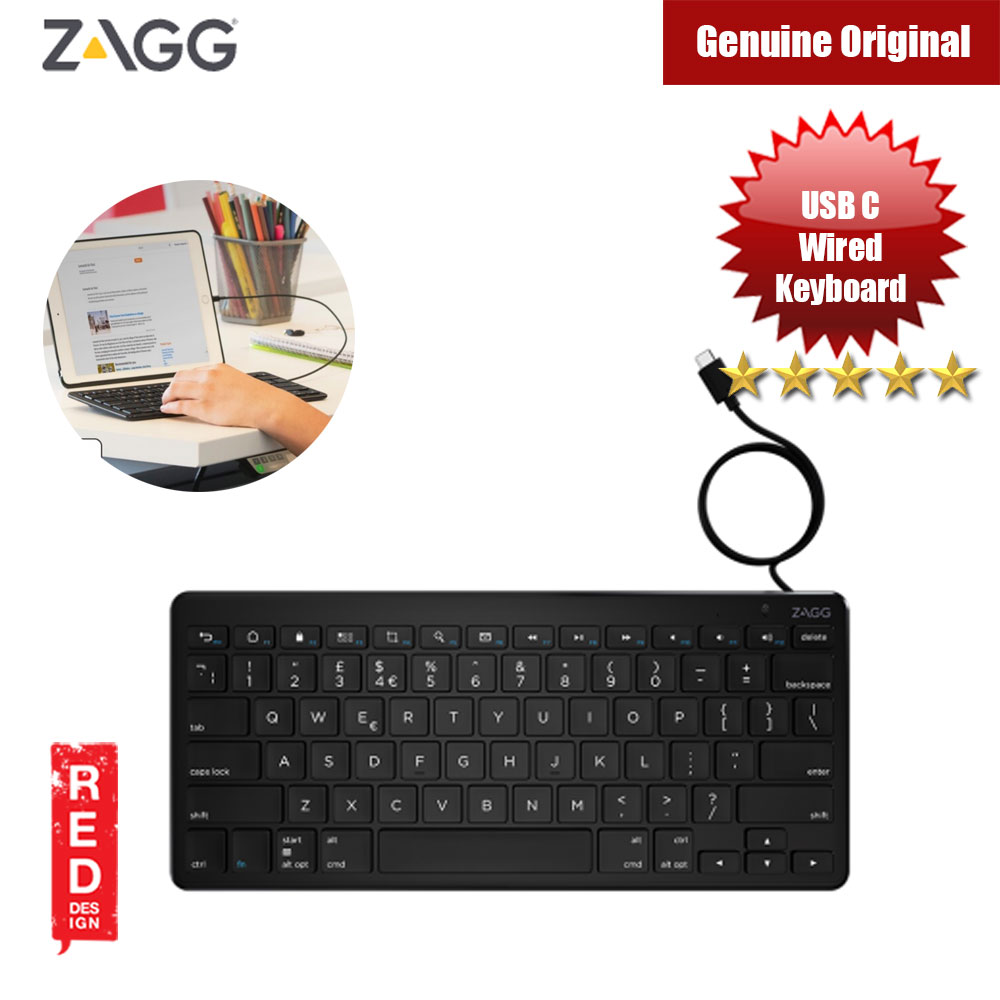 Picture of ZAGG USB C Wired Full Size Universal Keyboard for Type C Devices (Black) Red Design- Red Design Cases, Red Design Covers, iPad Cases and a wide selection of Red Design Accessories in Malaysia, Sabah, Sarawak and Singapore 